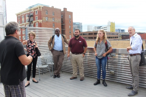Planning Students tour Downtown Iowa City