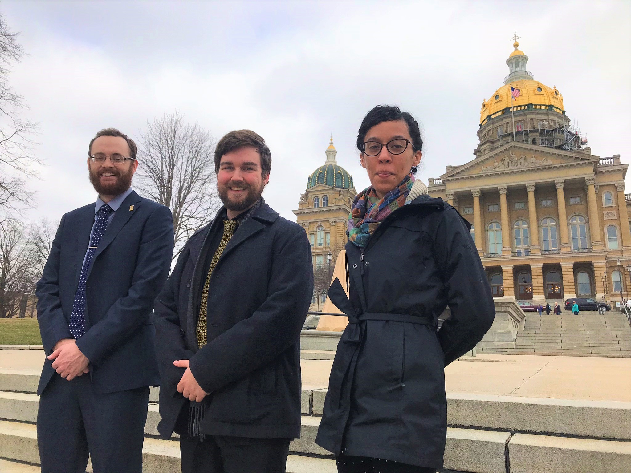 Law and planning students at the capital building in Des Moines