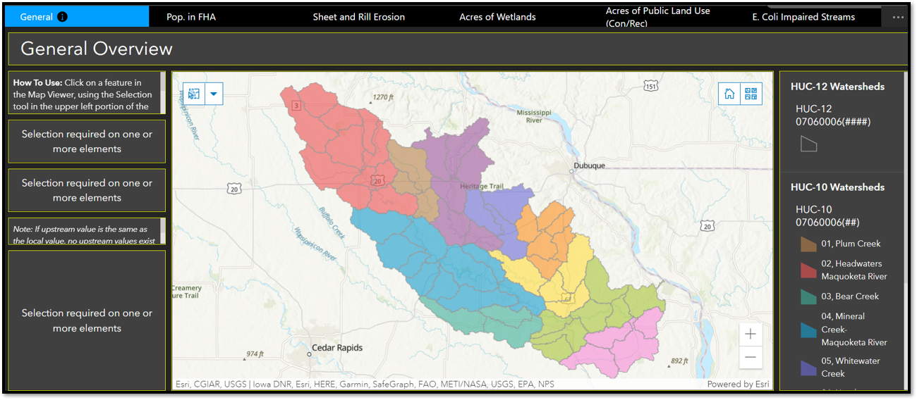 MRWAM interactive map screenshot
