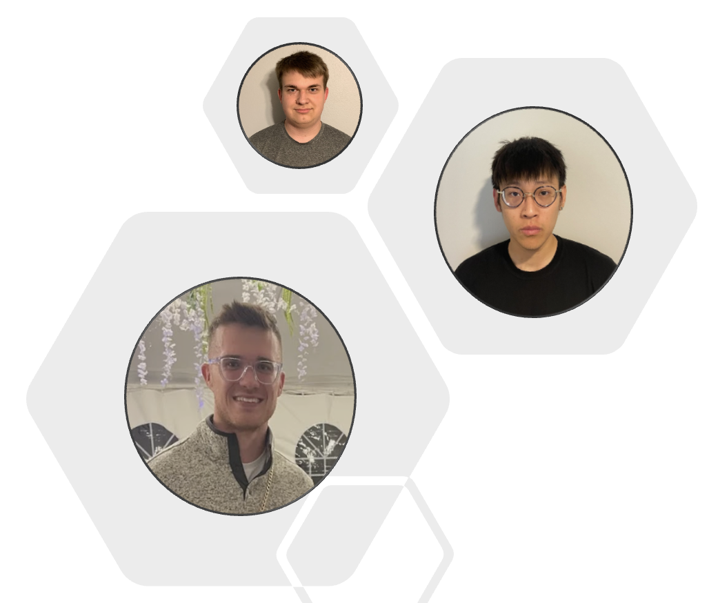 Headshots of three young men