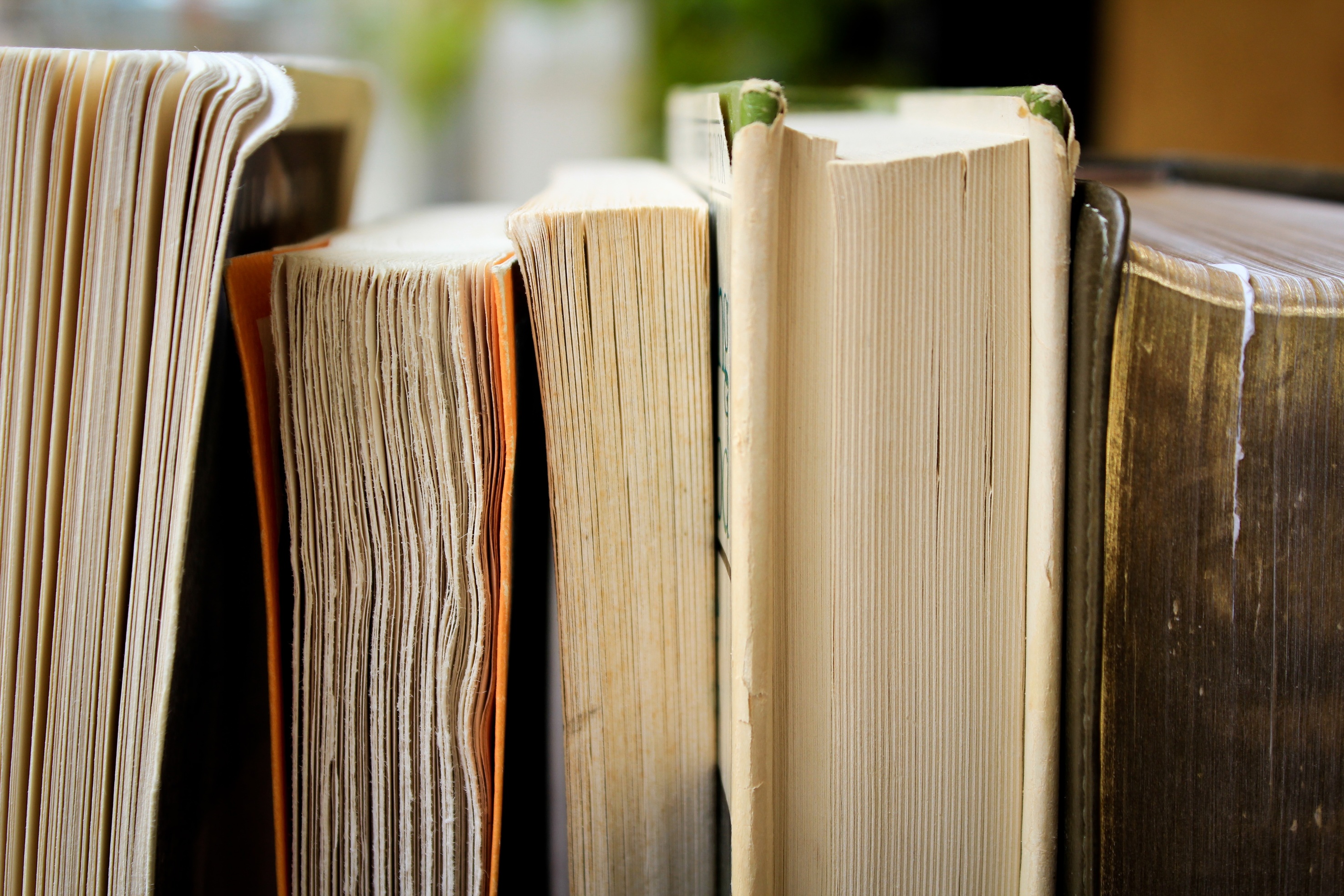 A row of books