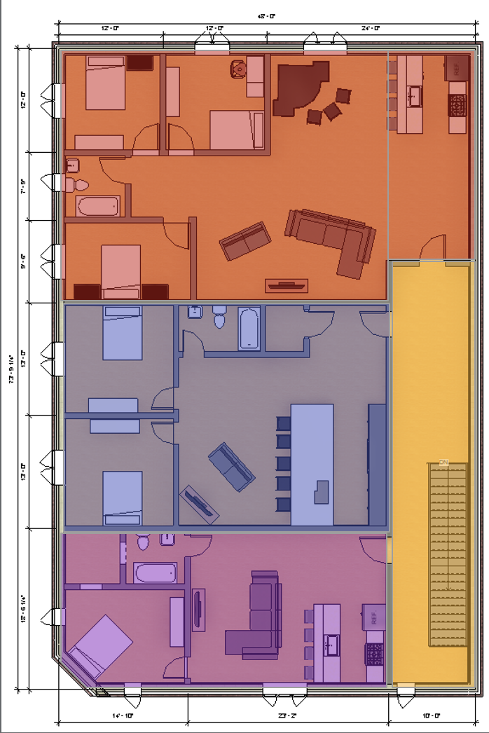 image of a design floorplan in bright colors