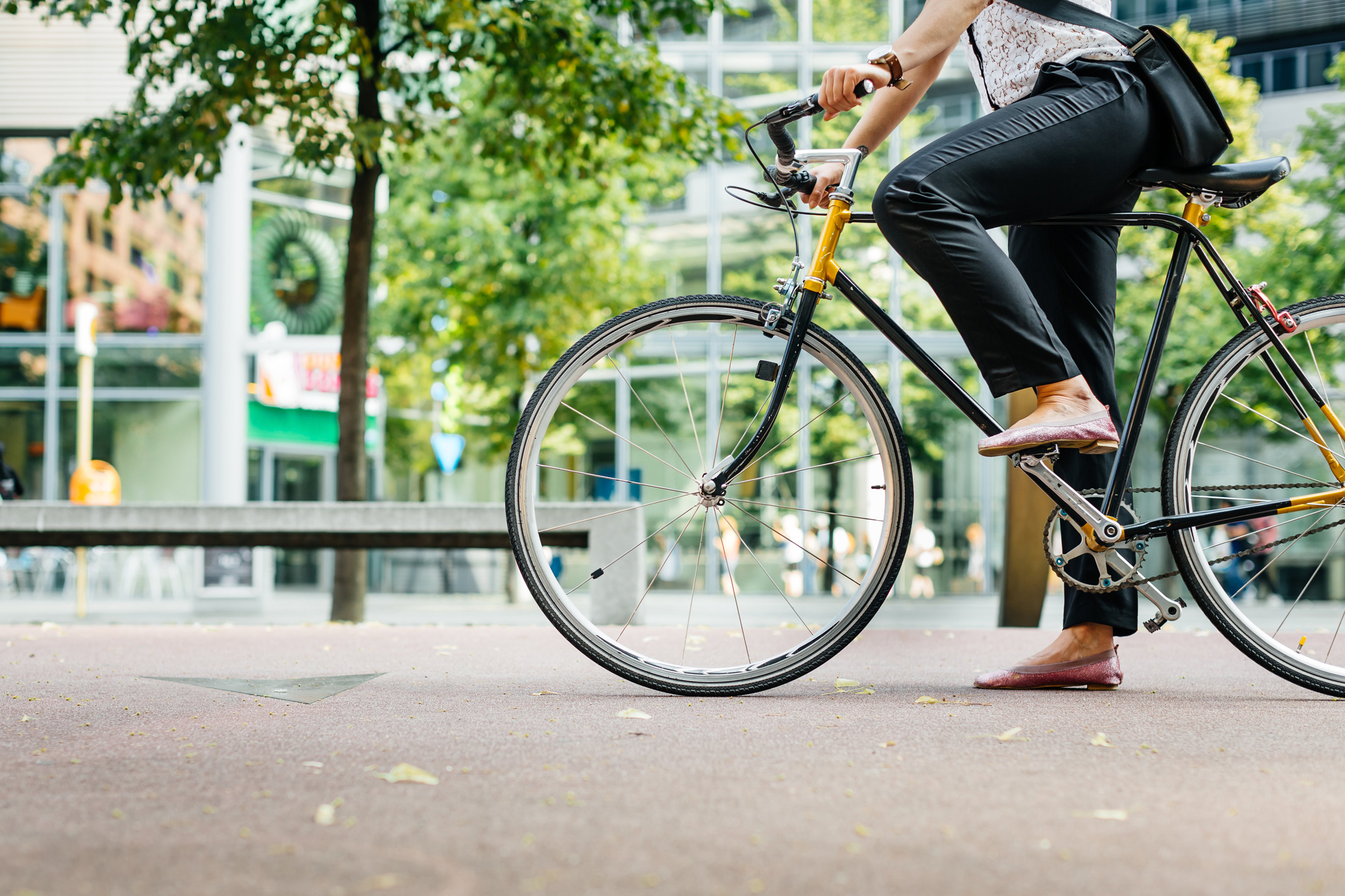 woman on a bicycle