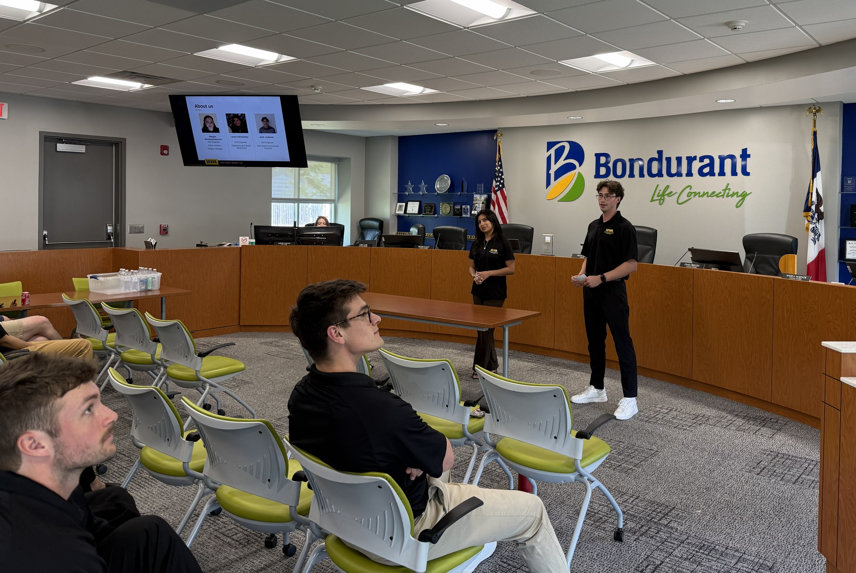 Two students present in Bondurant City Council Chambers