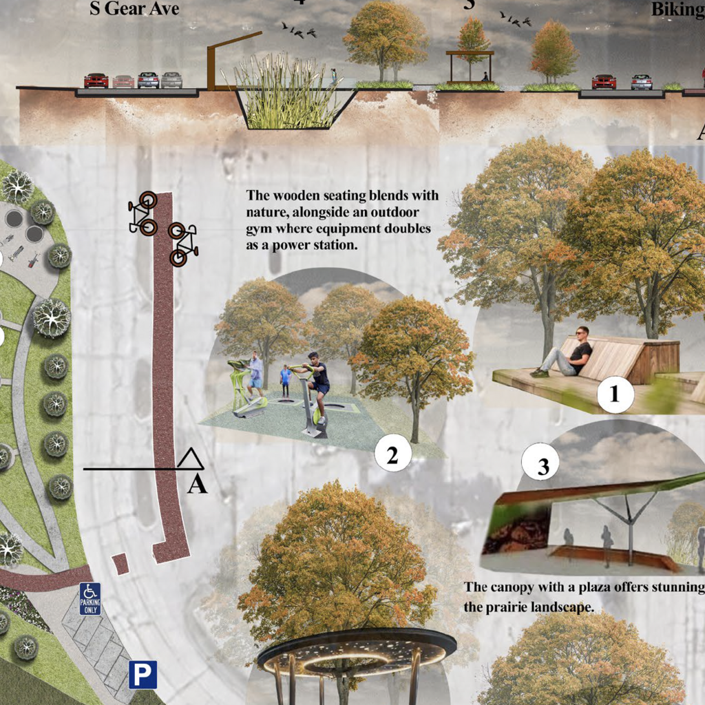 Section of a rendering for a new park