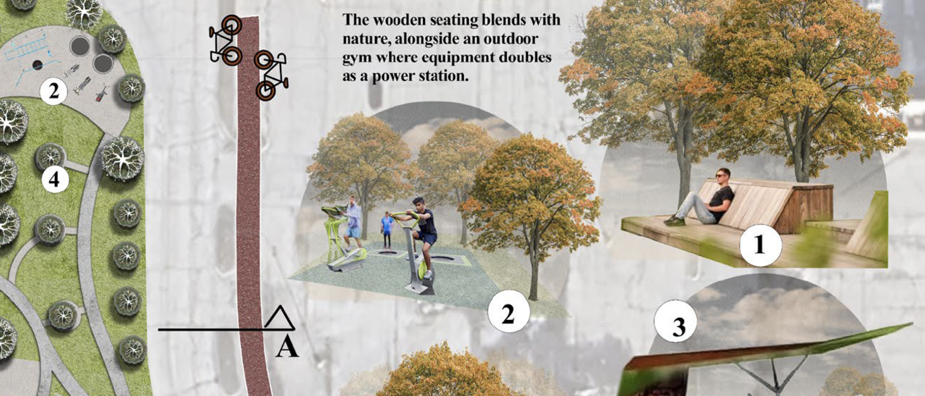 Section of a rendering for a new park