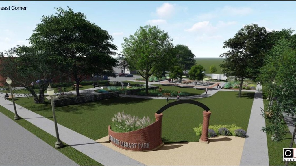 Keokok Library park plan rendering Keokok Library park plan rendering