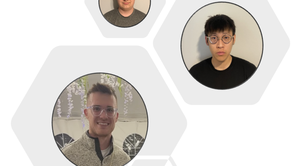 Headshots of three young men