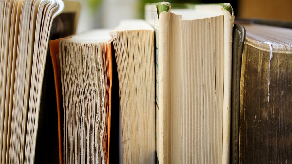 A row of books