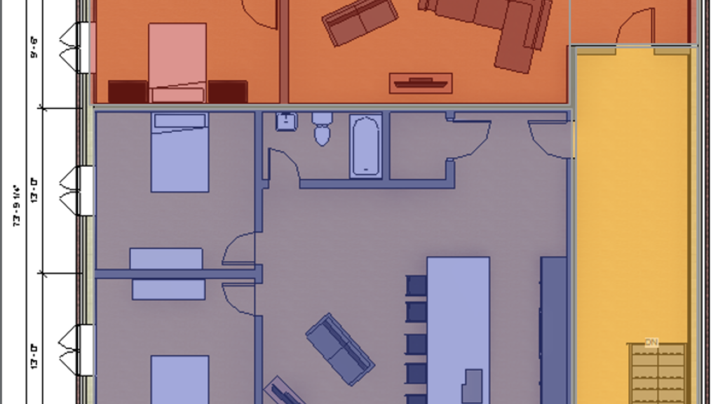 image of a design floorplan in bright colors