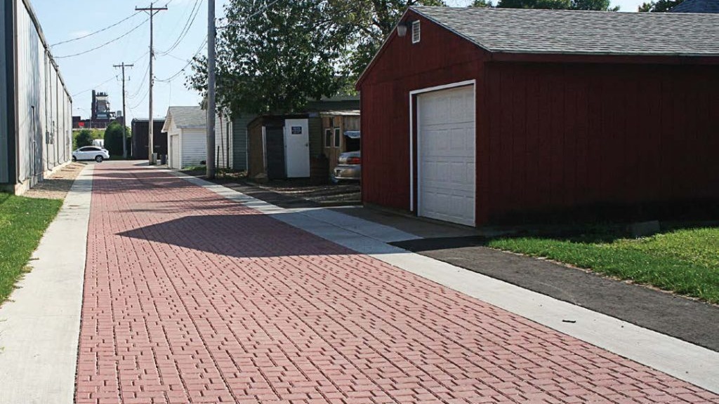 alleyway with red bricks