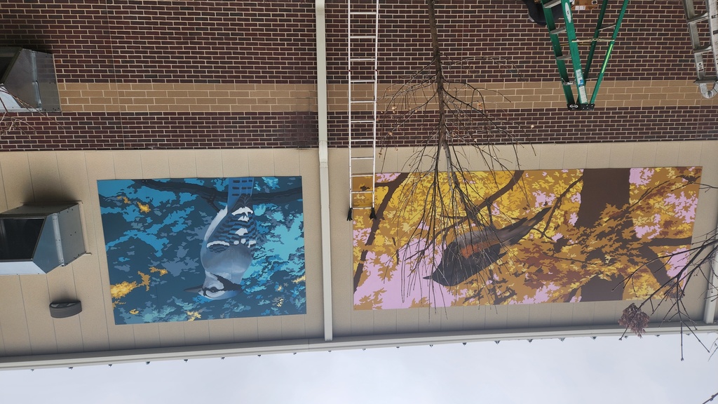 mural depicting birds