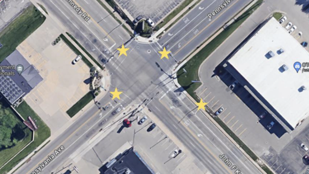 intersection from above