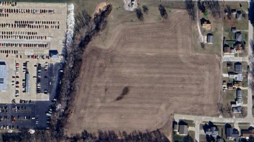 Overhead photo of vacant lot