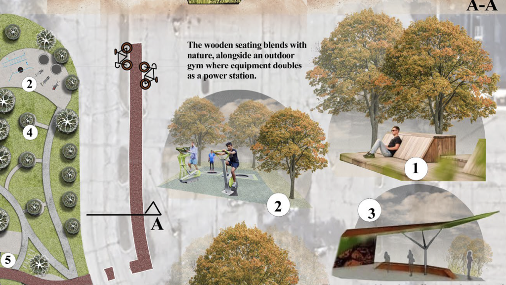 Section of a rendering for a new park