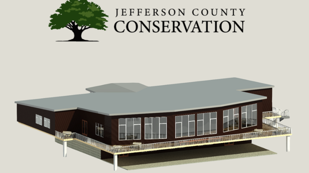 park building rendering and logo